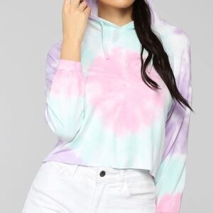 Fashion Nova NWT Tye Dye Crop Hoodie